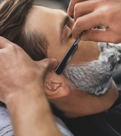 Shaving At Hair Time Salon